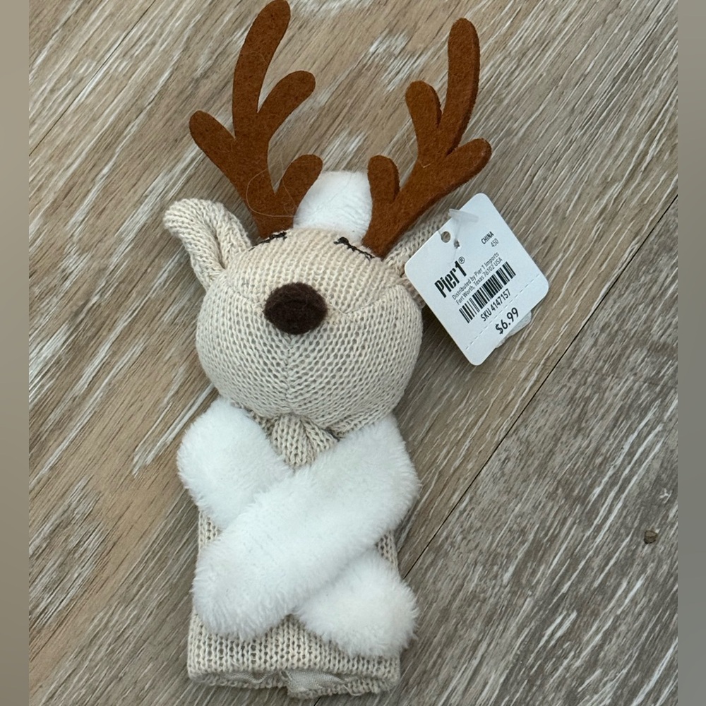 New Pier 1 Imports Christmas Reindeer Wine Bottle Stopper Topper NWT